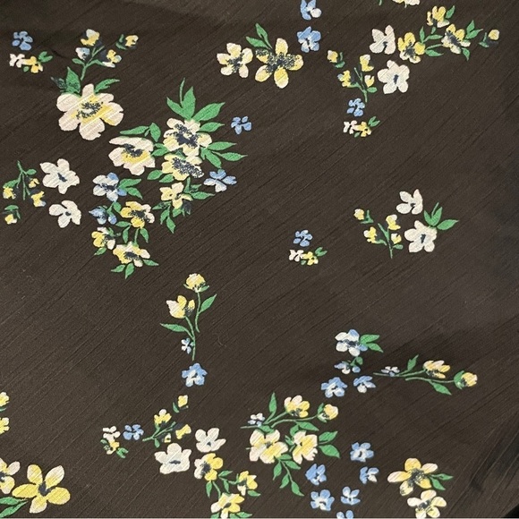 Banana Republic Black Floral Dress Flutter Sleeve V-Neck Cinch Dress - Picture 13 of 16